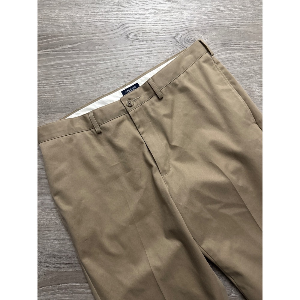 Lands End Tailored Fit Mens Khaki Chino Pants Size‎ 35/28 - Picture 2 of 6